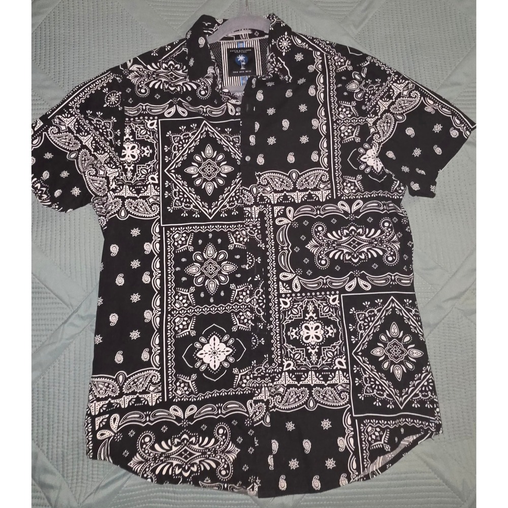 Anthropologie Denim & Flower Ricky Singh Mens Medium Bandana Paisley Button Down